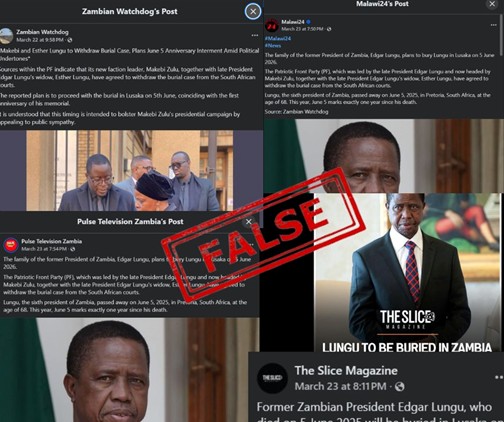 Fake! No Announcement nor Evidence of Edgar Lungu Burial Plans