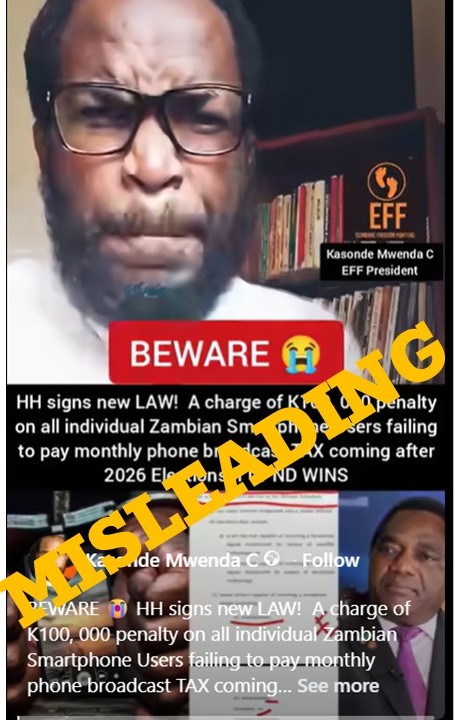 Misleading: Proposed Broadcast Levy Does Not Propose a K100,000 Penalty, but “100,000 Penalty Units”