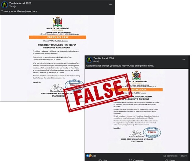 FALSE: No Dissolution of Zambian Parliament in March 2026.