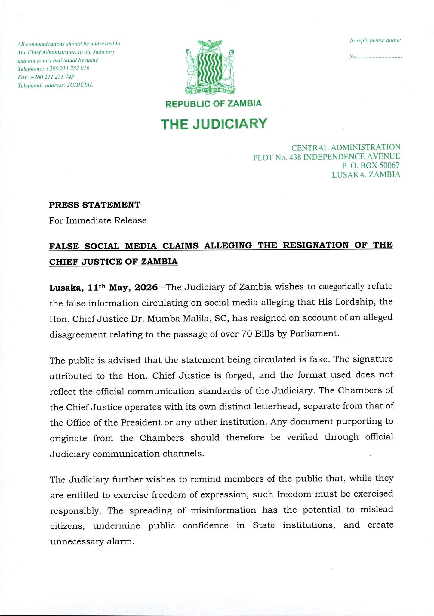 No, the Chief Justice Has Not Resigned as Claimed in Fake Letter Circulating Online