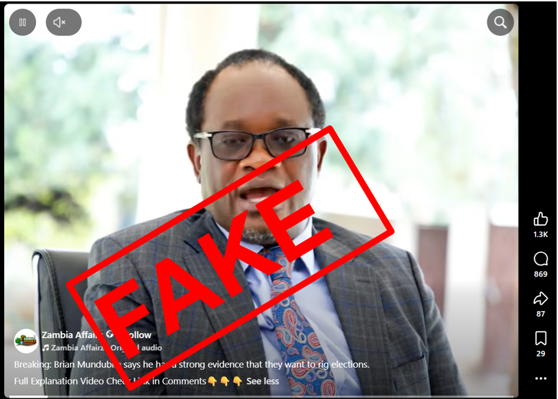 Viral Video Purporting to Show Brian Mundubile Claiming Election Rigging Is Fake