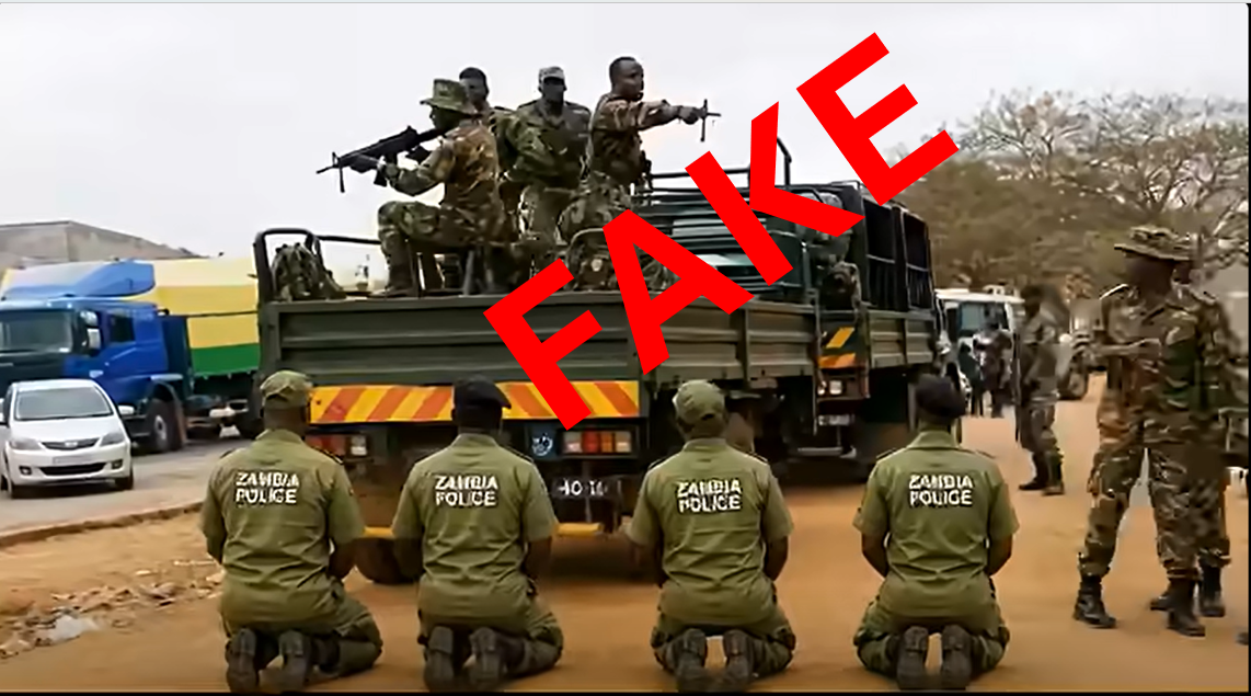 Viral video purporting to show soldiers harassing Zambia Police officers is false